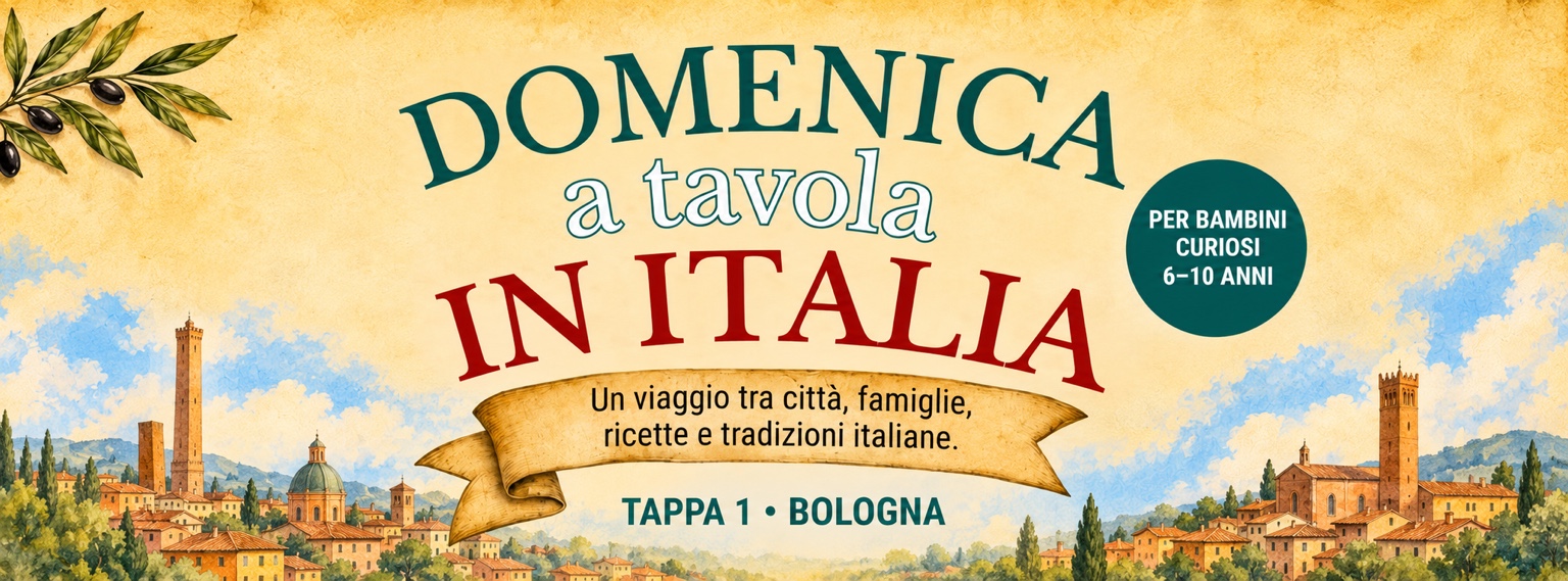 Titolo originale italiano del libro: Domenica a tavola in Italia, Tappa 1 Bologna. Un viaggio tra città, famiglie, ricette e tradizioni italiane.